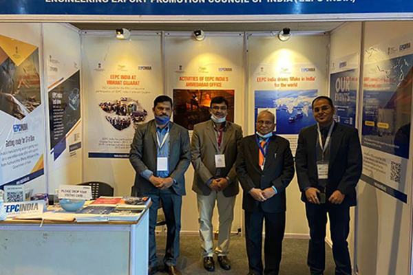 EEPC India Chairman Mr Mahesh Desai also visited the EEPC India booth at the event along with Mr S Nair, Dy Director, EEPC India (SRO), Ahmedabad (left) and some other dignitaries.