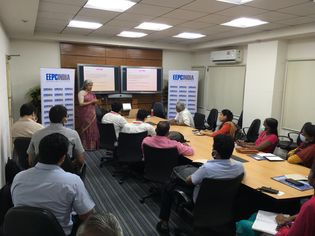 Ms Lalitha Janakiraman, Consultant on International Banking, delivering a presentation.